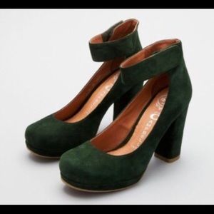 Jeffrey Campbell Aurora Forest Green suede heels